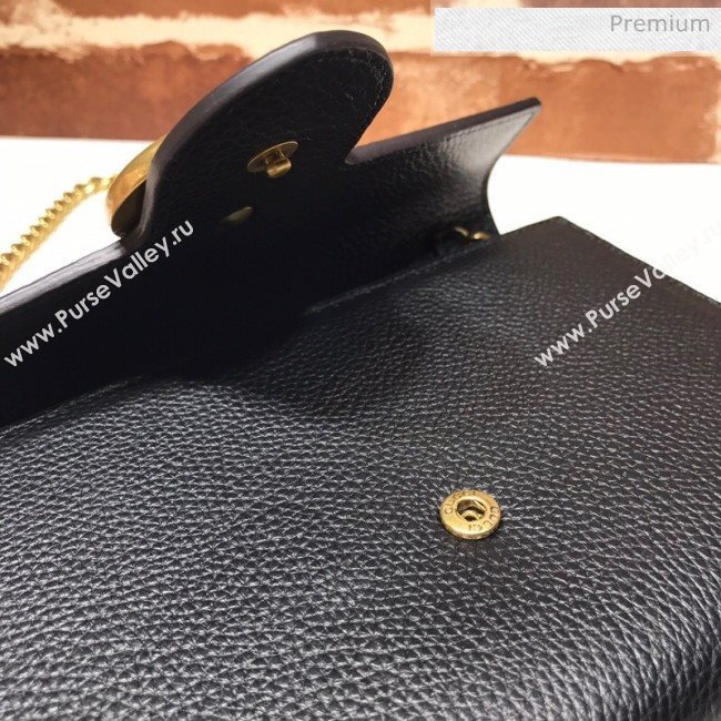 Gucci GG Marmonet Leather Mini Chain Bag 401232 Black (DLH-200313029)