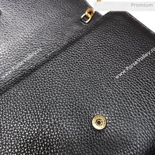 Gucci GG Marmonet Leather Mini Chain Bag 401232 Black (DLH-200313029)