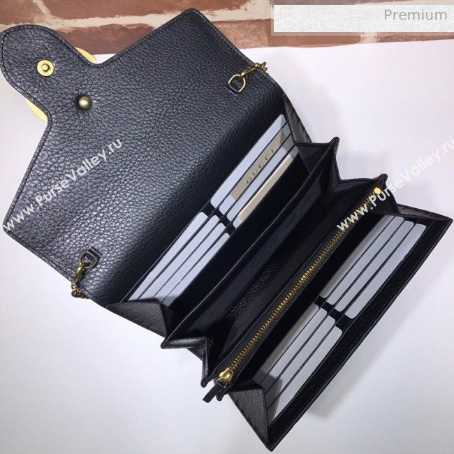 Gucci GG Marmonet Leather Mini Chain Bag 401232 Black (DLH-200313029)