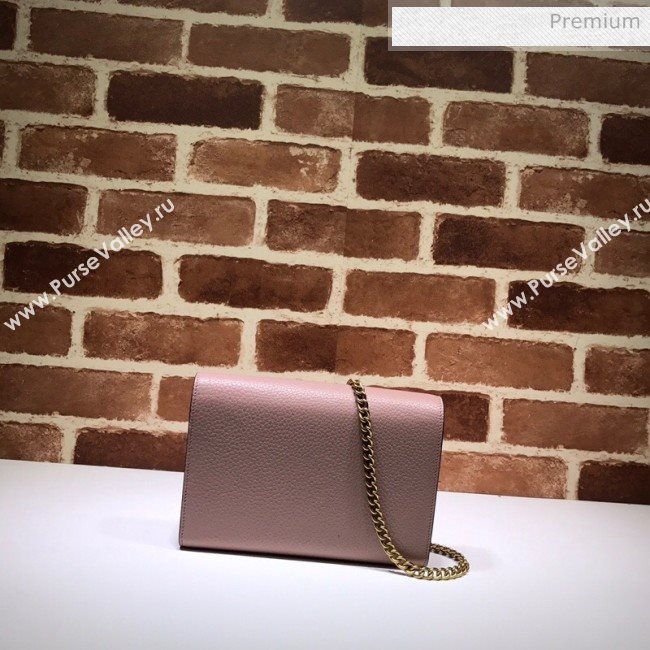 Gucci GG Marmonet Leather Mini Chain Bag 401232 Pink (DLH-200313030)