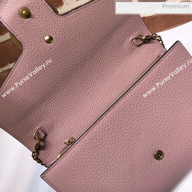 Gucci GG Marmonet Leather Mini Chain Bag 401232 Pink (DLH-200313030)