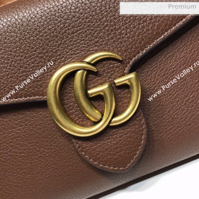 Gucci GG Marmonet Leather Mini Chain Bag 401232 Coffee Brown (DLH-200313031)