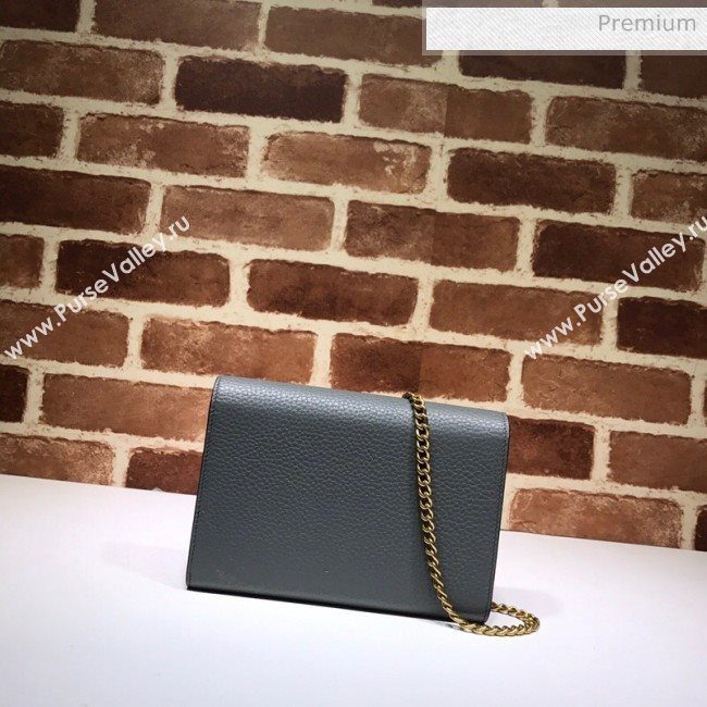 Gucci GG Marmonet Leather Mini Chain Bag 401232 Grey (DLH-200313033)