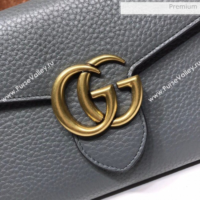 Gucci GG Marmonet Leather Mini Chain Bag 401232 Grey (DLH-200313033)