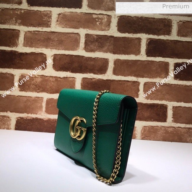 Gucci GG Marmonet Leather Mini Chain Bag 401232 Green (DLH-200313032)