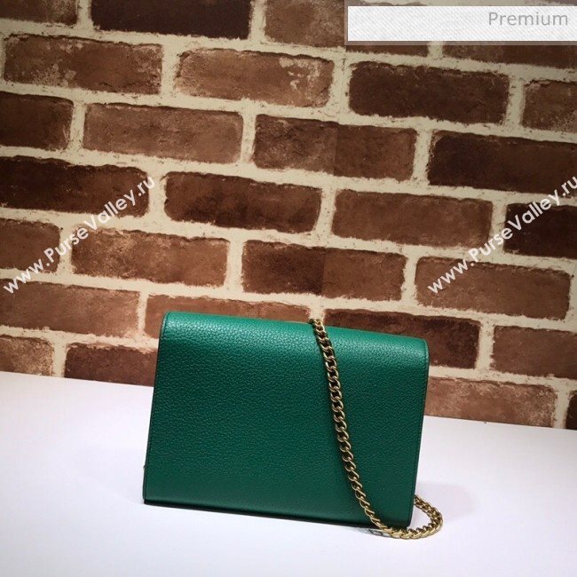 Gucci GG Marmonet Leather Mini Chain Bag 401232 Green (DLH-200313032)