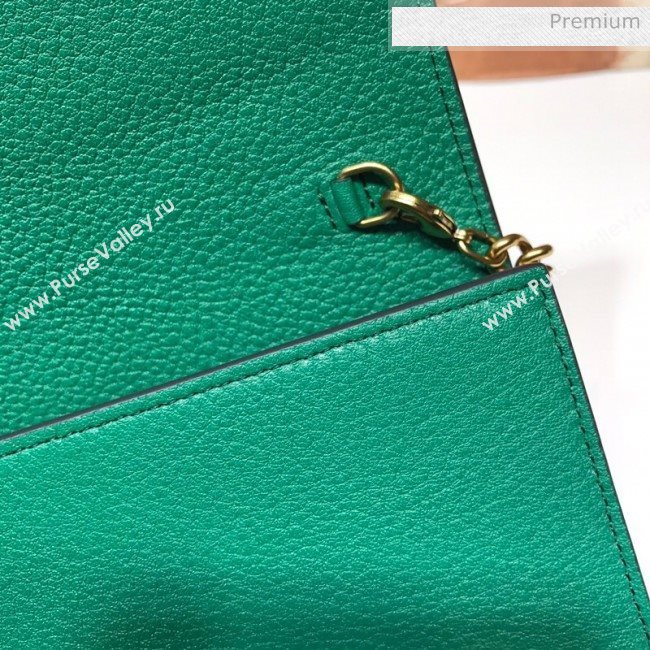 Gucci GG Marmonet Leather Mini Chain Bag 401232 Green (DLH-200313032)