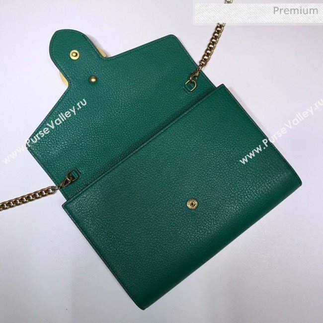 Gucci GG Marmonet Leather Mini Chain Bag 401232 Green (DLH-200313032)