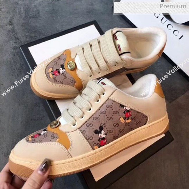 Gucci Screener GG Leather Gucci x Disney Sneakers Yellow 2020 (DN-20031104)