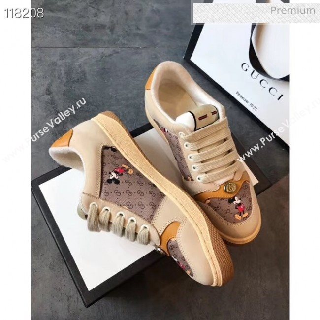 Gucci Screener GG Leather Gucci x Disney Sneakers Yellow 2020 (DN-20031104)
