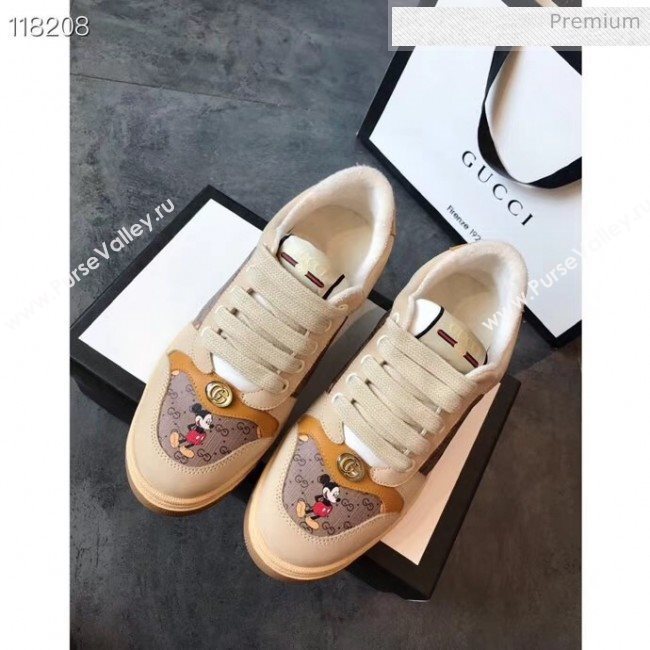Gucci Screener GG Leather Gucci x Disney Sneakers Yellow 2020 (DN-20031104)