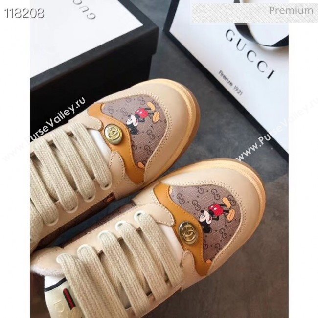 Gucci Screener GG Leather Gucci x Disney Sneakers Yellow 2020 (DN-20031104)