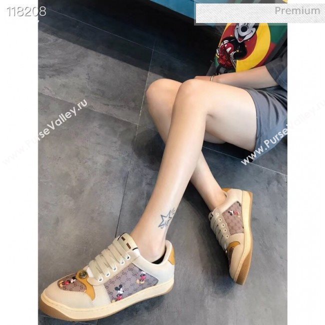 Gucci Screener GG Leather Gucci x Disney Sneakers Yellow 2020 (DN-20031104)