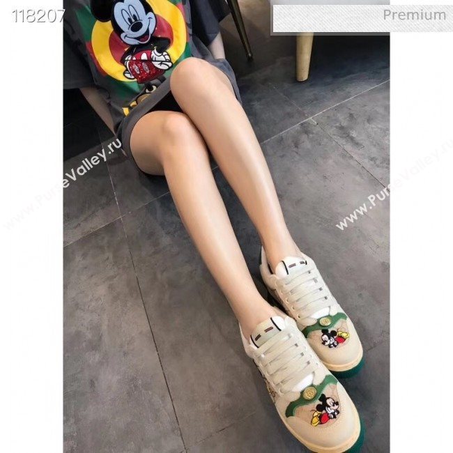 Gucci Screener GG Leather Gucci x Disney Sneakers Green 2020 (DN-20031105)