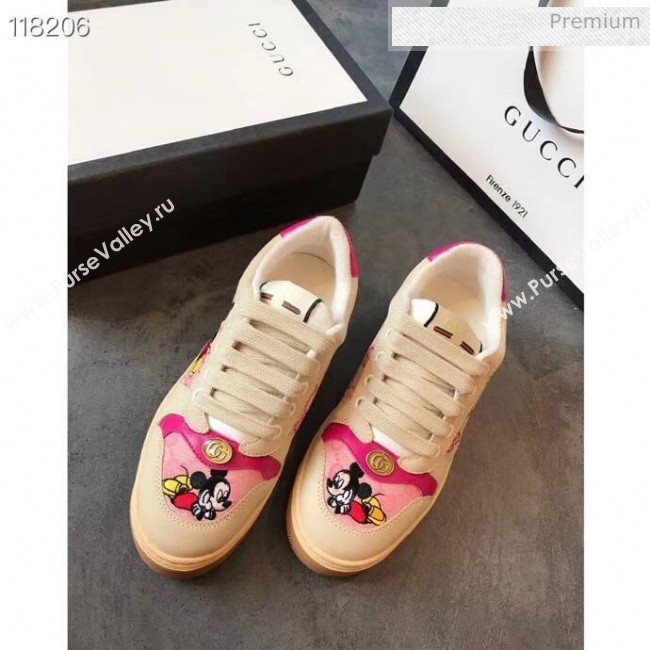 Gucci Screener GG Leather Gucci x Disney Sneakers Pink 2020 (DN-20031106)