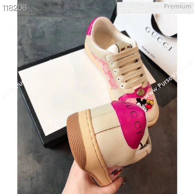 Gucci Screener GG Leather Gucci x Disney Sneakers Pink 2020 (DN-20031106)