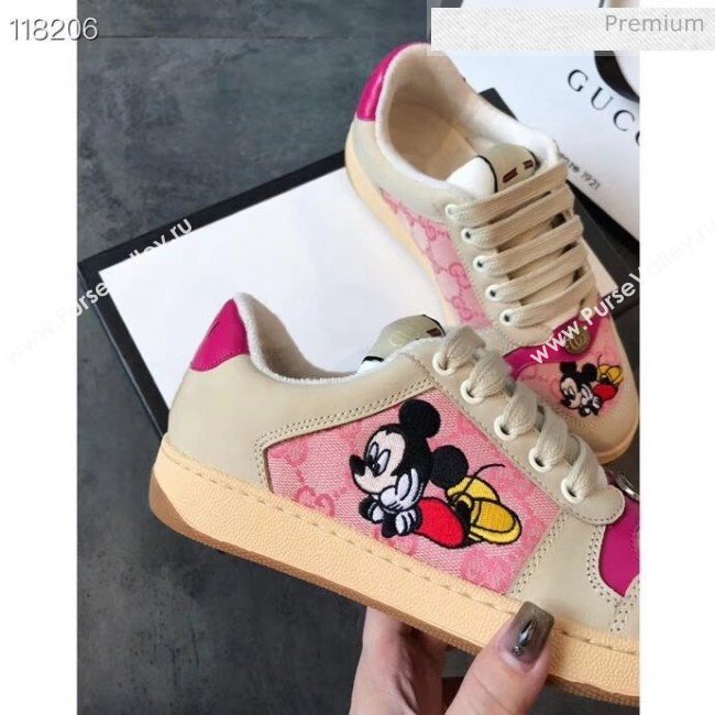Gucci Screener GG Leather Gucci x Disney Sneakers Pink 2020 (DN-20031106)