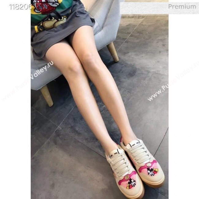 Gucci Screener GG Leather Gucci x Disney Sneakers Pink 2020 (DN-20031106)