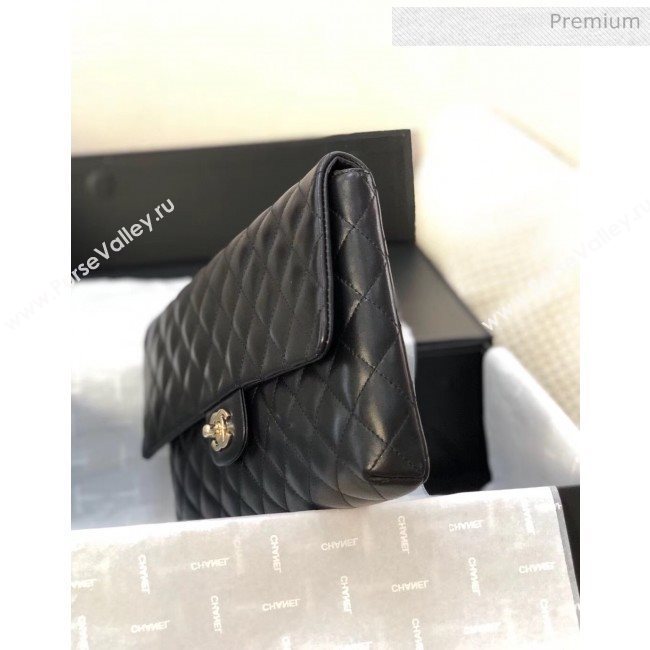 Chanel Quilted Lambskin Flap Clutch A57650 Black 2019 (YD-20031107)