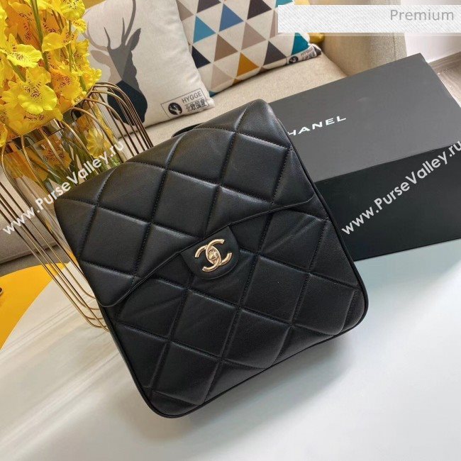 Chanel Quilted Lambskin Backpack AS1116 Black 2020 (KS-20031108)