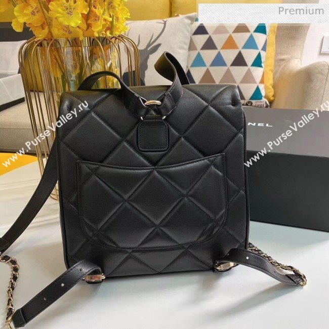 Chanel Quilted Lambskin Backpack AS1116 Black 2020 (KS-20031108)