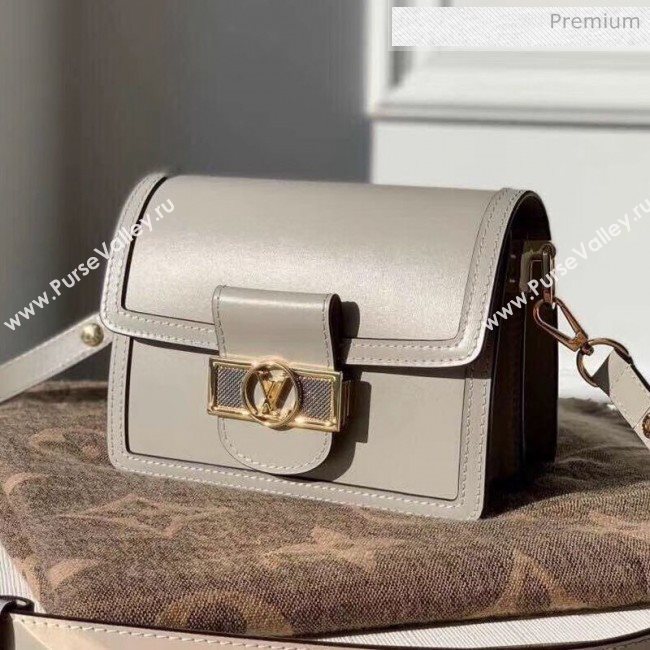 Louis Vuitton Dauphine Mini Smooth Leather Shoulder Bag M55837 Grey 2020 (KI-20031112)