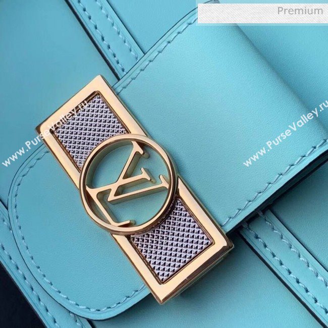 Louis Vuitton Dauphine MM Smooth Leather Shoulder Bag M55735 Blue 2020 (KI-20031114)