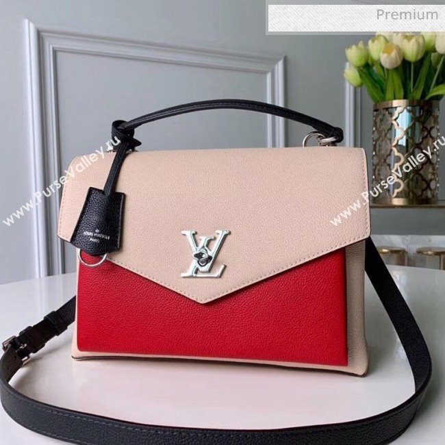 Louis Vuitton Mylockme Schoolbag Shaped Top Handle Bag M53891 Beige/Red/Black 2020 (KI-20031118)