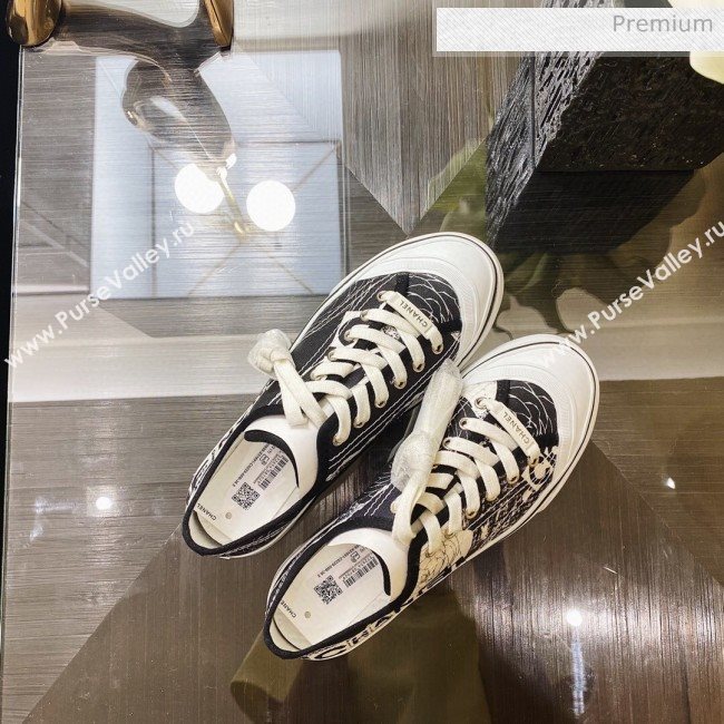 Chanel Canvas Sneakers G26250 Black/White 2020 (XO-20031404)