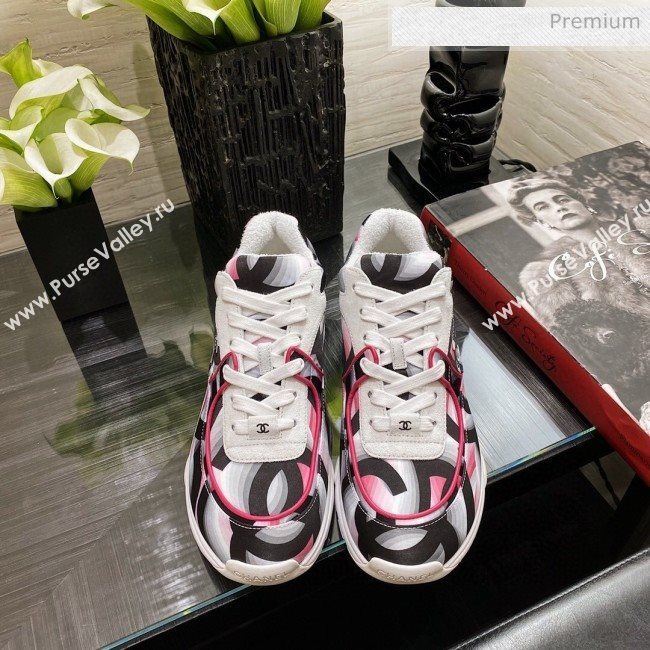 Chanel Colored Logo Print Sneakers G34360 Pink 2020 (XO-20031405)