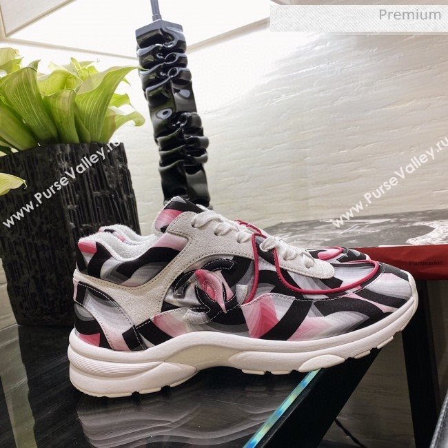 Chanel Colored Logo Print Sneakers G34360 Pink 2020 (XO-20031405)