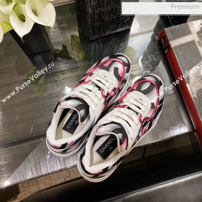 Chanel Colored Logo Print Sneakers G34360 Pink 2020 (XO-20031405)