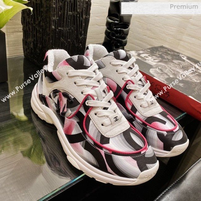 Chanel Colored Logo Print Sneakers G34360 Pink 2020 (XO-20031405)