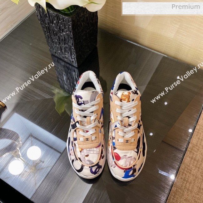 Chanel Colored Logo Print Sneakers G34360 Blue 2020 (XO-20031406)