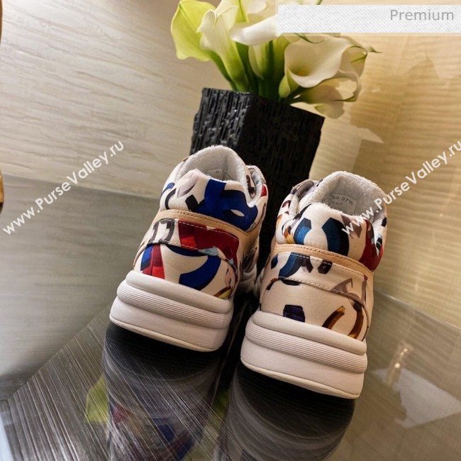 Chanel Colored Logo Print Sneakers G34360 Blue 2020 (XO-20031406)