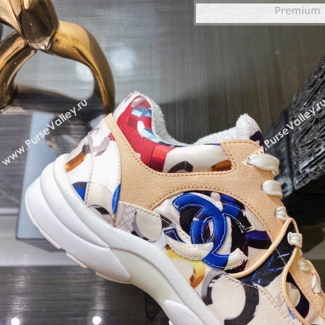 Chanel Colored Logo Print Sneakers G34360 Blue 2020 (XO-20031406)