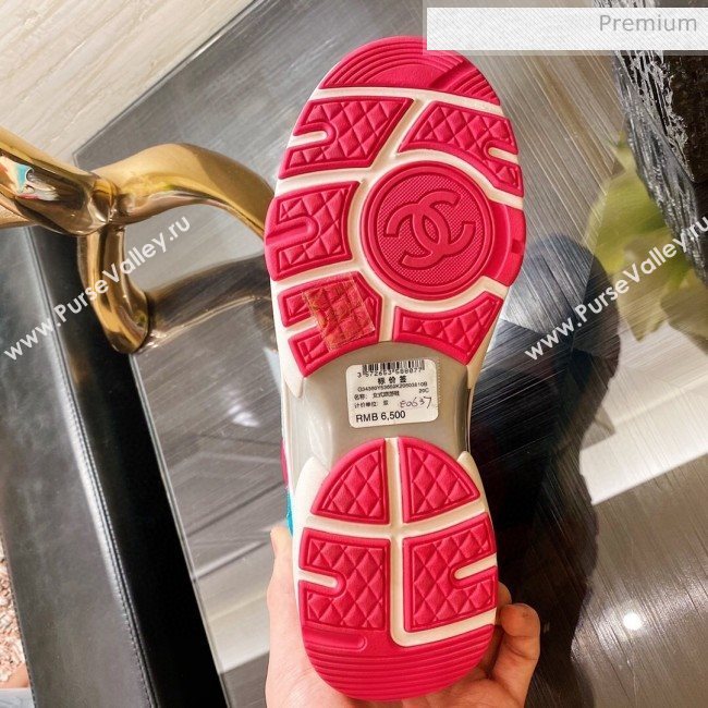 Chanel Fabric and Suede Calfskin Sneakers G34360 Blue 2020 (XO-20031401)