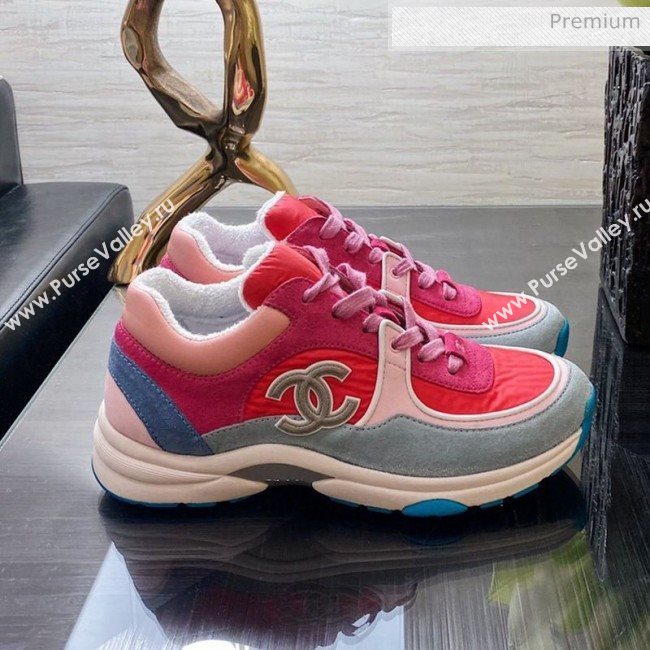 Chanel Fabric and Suede Calfskin Sneakers G34360 Orange 2020 (XO-20031403)