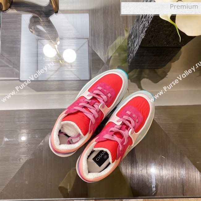 Chanel Fabric and Suede Calfskin Sneakers G34360 Orange 2020 (XO-20031403)