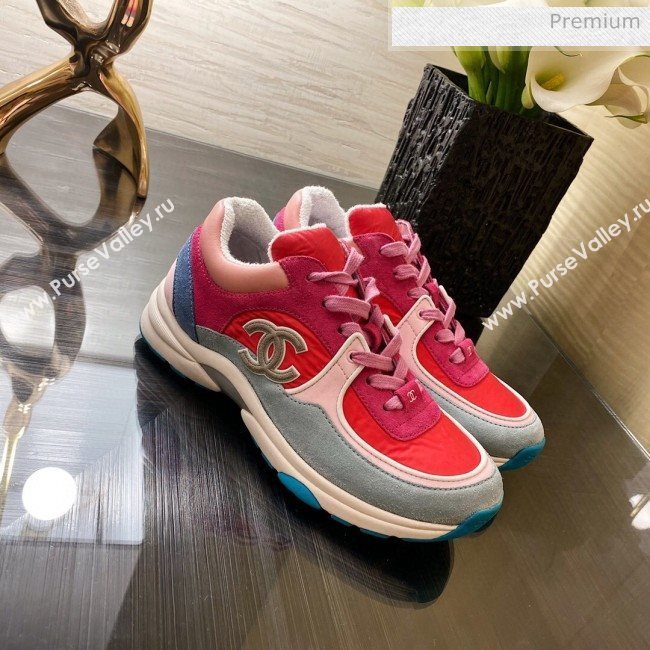 Chanel Fabric and Suede Calfskin Sneakers G34360 Orange 2020 (XO-20031403)