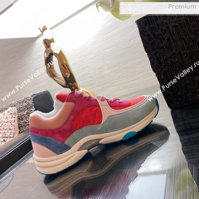 Chanel Fabric and Suede Calfskin Sneakers G34360 Orange 2020 (XO-20031403)