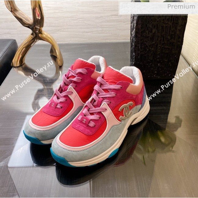 Chanel Fabric and Suede Calfskin Sneakers G34360 Orange 2020 (XO-20031403)