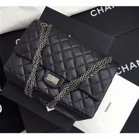  Chanel Original Quality 2.55 Reissue Size 227 calfskin Bag Black with silver hardware  (shunyang-49)