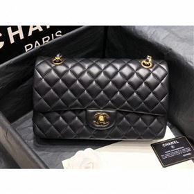 Chanel original quality Medium Classic Flap Bag 1112 black in sheepskin with gold Hardware (shunyang-35)
