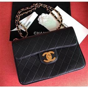 chanel vintage classic flap bag black (kana-069)