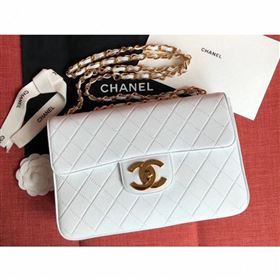 chanel vintage classic flap bag white (kana-021)