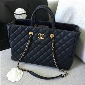 chanel spring 2019 calfskin tote black (shunyang-69)