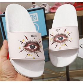 Gucci Logo Slide Sandals Eye White 2019 (modeng-9060606)