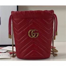 Gucci GG Marmont Double G Mini Bucket Bag 575163 Red 2019 (delihang-9061440)