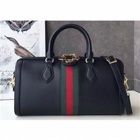 Gucci Web Ophidia Medium Top Handle Bag 524532 Leather Black 2019 (delihang-9061407)